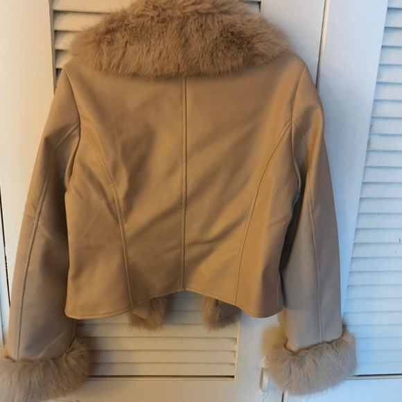 Azalea Wang Women's Lunna Faux Fur Vegan Leather Coat Large - Picture 5 of 10